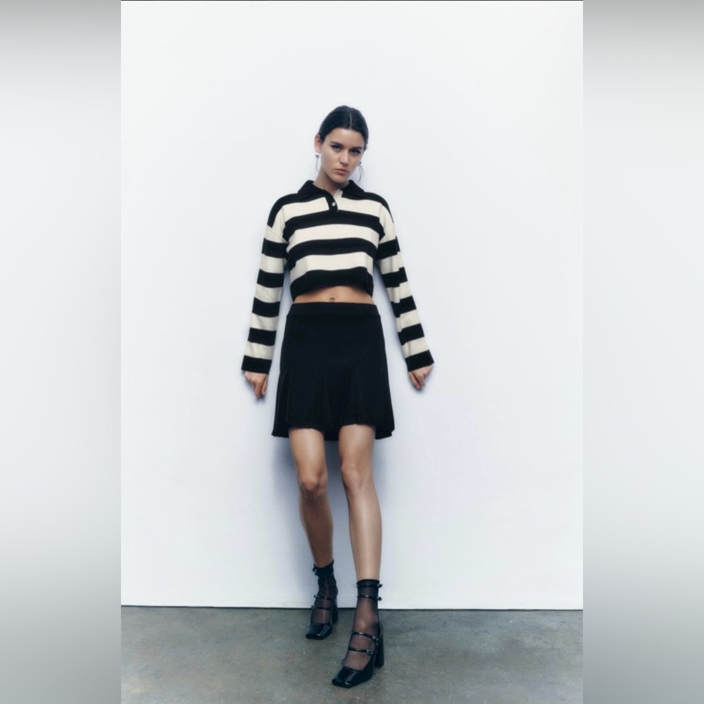 NWOT Zara polo crop sweater